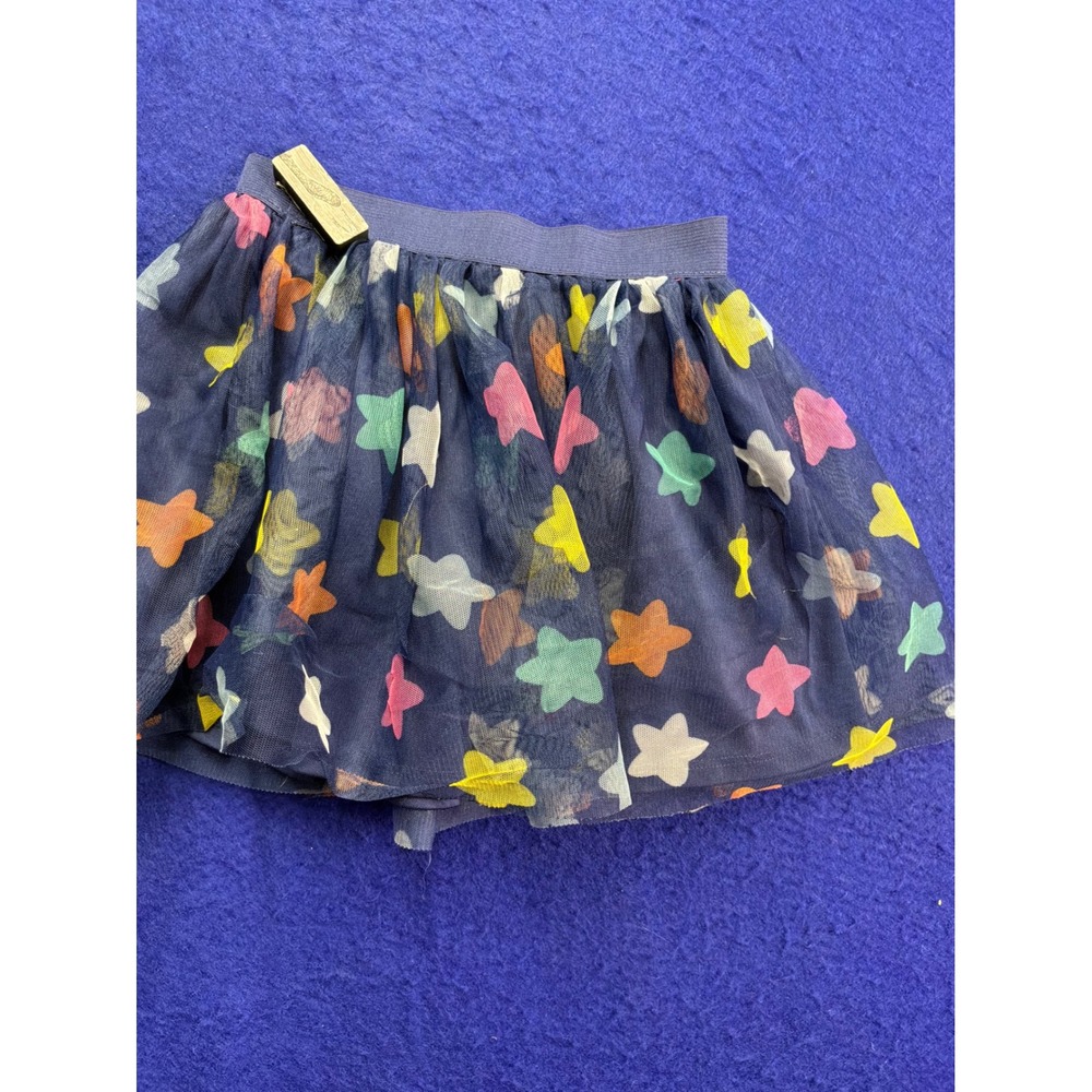 Kidcore Girls Bluey Star Print Tulle Tutu Skirt 4T Navy Blue